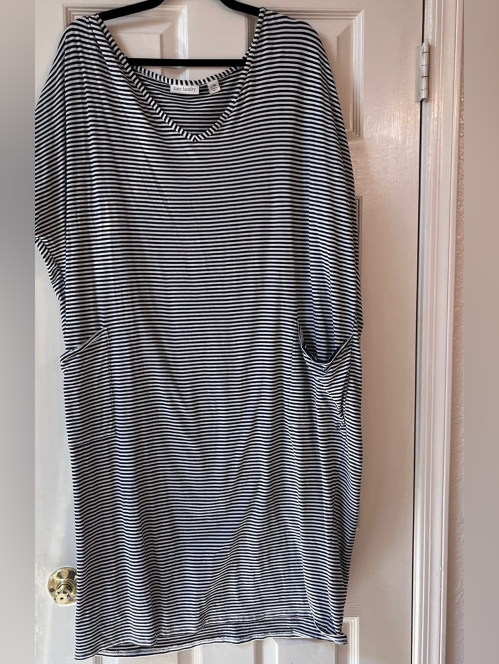 Kate Landry Black & White Striped Dress
